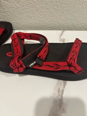 Teva Red and Black Webbing Sport Sandals